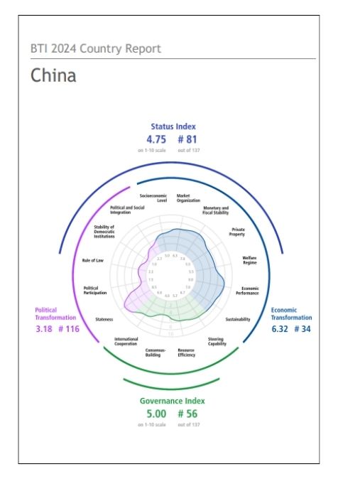 India China Business and Cultural Council - Report and Publication in BTI Country Report 2024